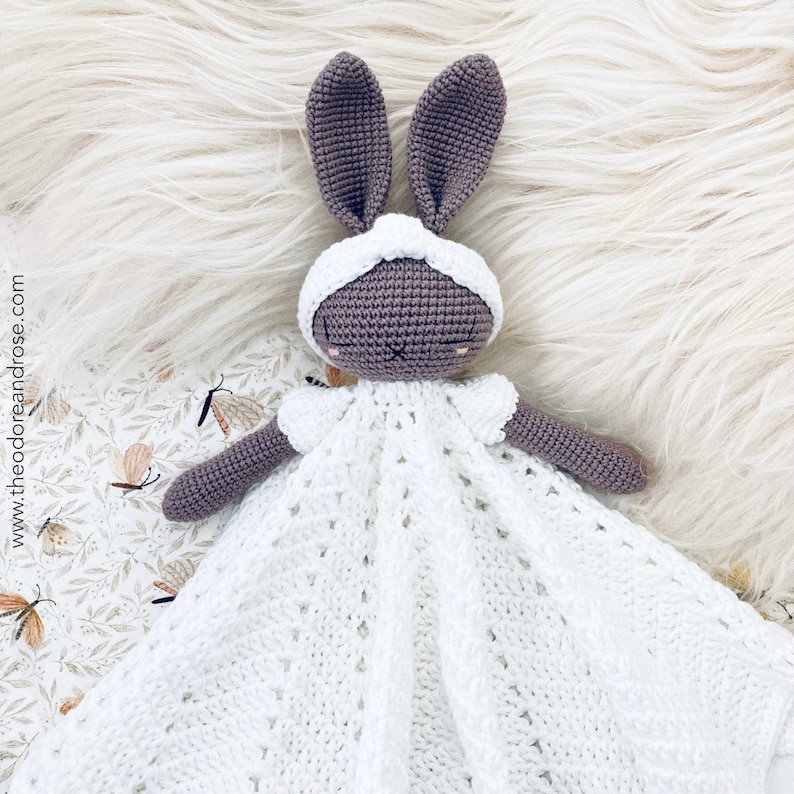 Bunny crochet lovey blanket Hattie The Bonnie Bunny security blanket Crochet Pattern PDF PATTERN ONLY image 6