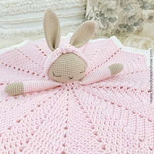 Bunny crochet lovey blanket Hattie The Bonnie Bunny security blanket Crochet Pattern PDF PATTERN ONLY image 8