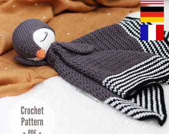 Po The Playful Penguin Lovey - Amigurumi Crochet Pattern (PDF Download) – English, German and French