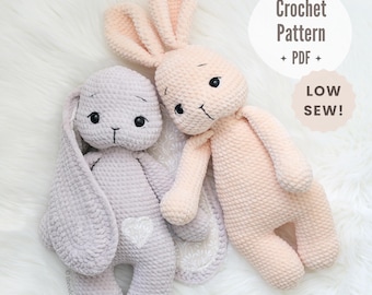 Bunny Crochet Pattern | Bunny Plushie Lovey |  PDF - Crochet PATTERN ONLY in English