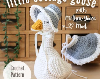 Little Cottage Goose with Bonnet and Cape Crochet Pattern Bundle | Mother Goose Amigurumi PDF | ENGLISH ONLY