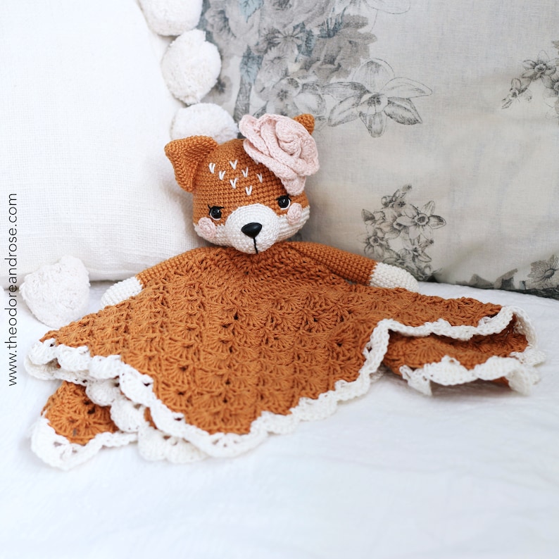 Fox crochet lovey blanket Frankie The Little Fox security blanket Crochet Pattern PDF PATTERN ONLY image 8