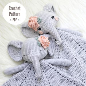 Elefant Gehäkelte Lovey Decke | Ellie Elefant Lovey | Häkelanleitung | PDF – NUR die Anleitung auf Englisch