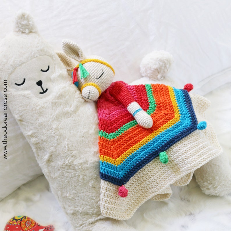 Llama crochet lovey Inka The Little Llama security blanket Crochet Pattern PDF PATTERN ONLY in English image 2