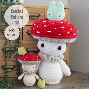Mushroom Amigurumi Crochet Pattern | No-Sew Plushie PDF Mushie and Doug the Bug | English
