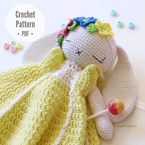 Fleur The Little Spring Bunny Lovey - Amigurumi Crochet Pattern (PDF Download) – ENGLISH ONLY