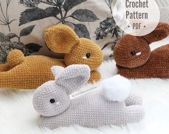 Plushie Bunny Rabbit | Low Sew Crochet Pattern | PDF - Crochet PATTERN ONLY in English