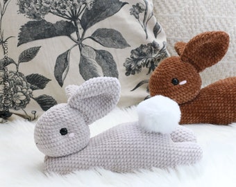 Plushie Bunny Rabbit | Low Sew Crochet Pattern | PDF - Crochet PATTERN ONLY in English