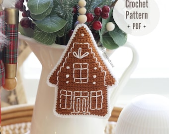 Gingerbread House Christmas Decoration - PDF Crochet Pattern