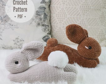 Conejito de peluche – Patrón de amigurumi de crochet de baja costura (Descargar PDF) – SOLO EN INGLÉS