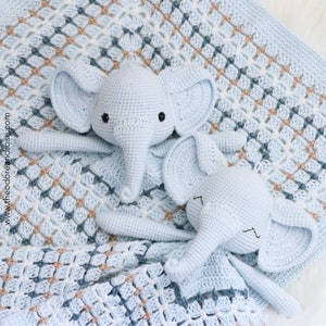 Elephant Crochet Lovey Blanket Edward Elephant Lovey Crochet pattern PDF PATTERN ONLY in English image 7