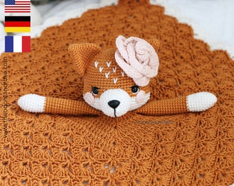 Fox crochet lovey blanket | Frankie The Little Fox security blanket | Crochet Pattern PDF | PATTERN ONLY