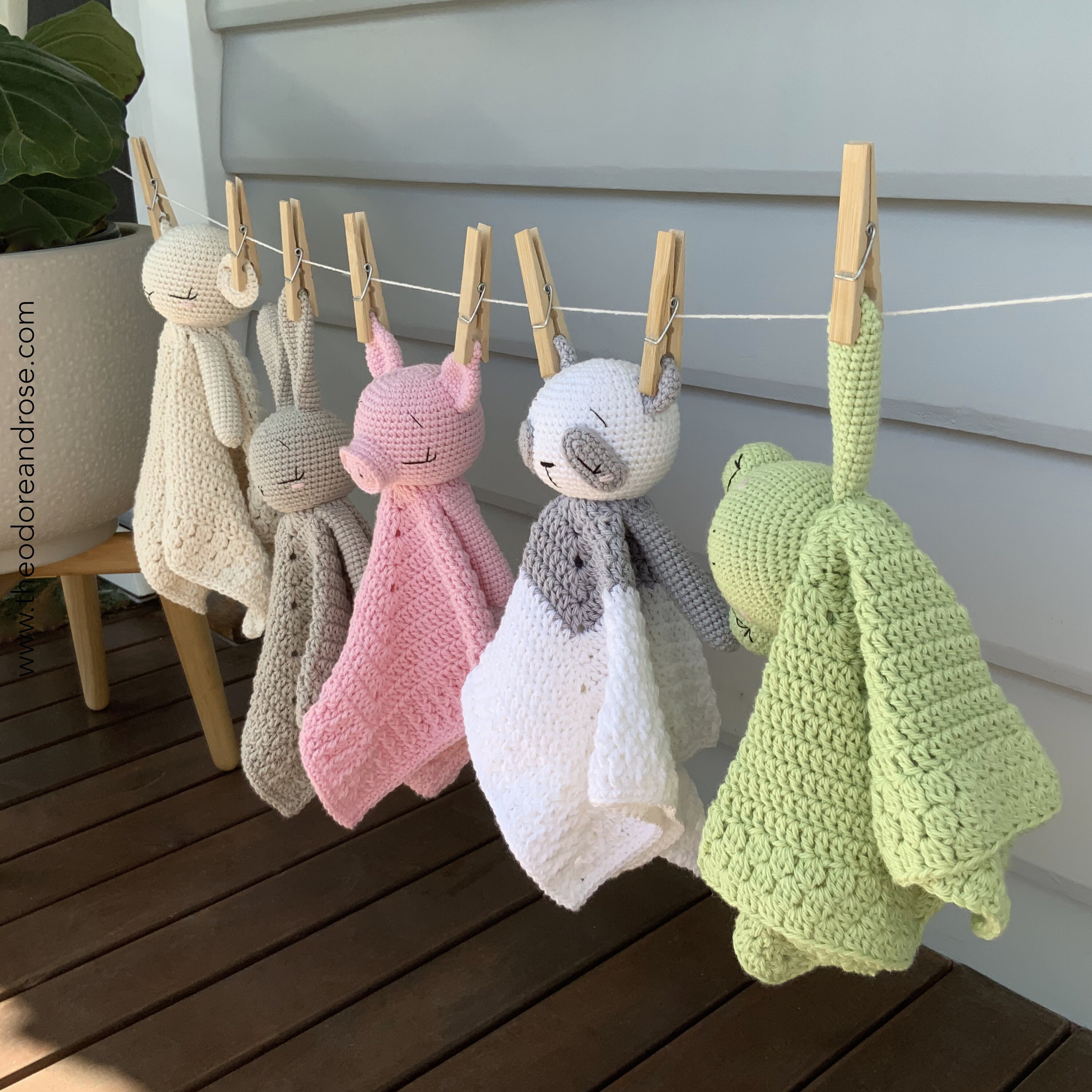 Sleepy Baby Animal Lovey Bundle - Pig, Frog, Bunny, Lamb, Panda