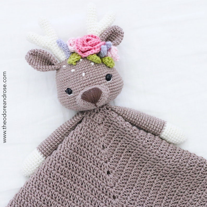 Deer crochet security blanket lovey Finley The Little Fawn Crochet Pattern PDF PATTERN in English image 9