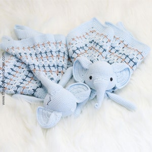 Elephant Crochet Lovey Blanket Edward Elephant Lovey Crochet pattern PDF PATTERN ONLY in English image 10