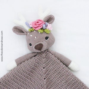 Deer crochet security blanket lovey Finley The Little Fawn Crochet Pattern PDF PATTERN in English image 1