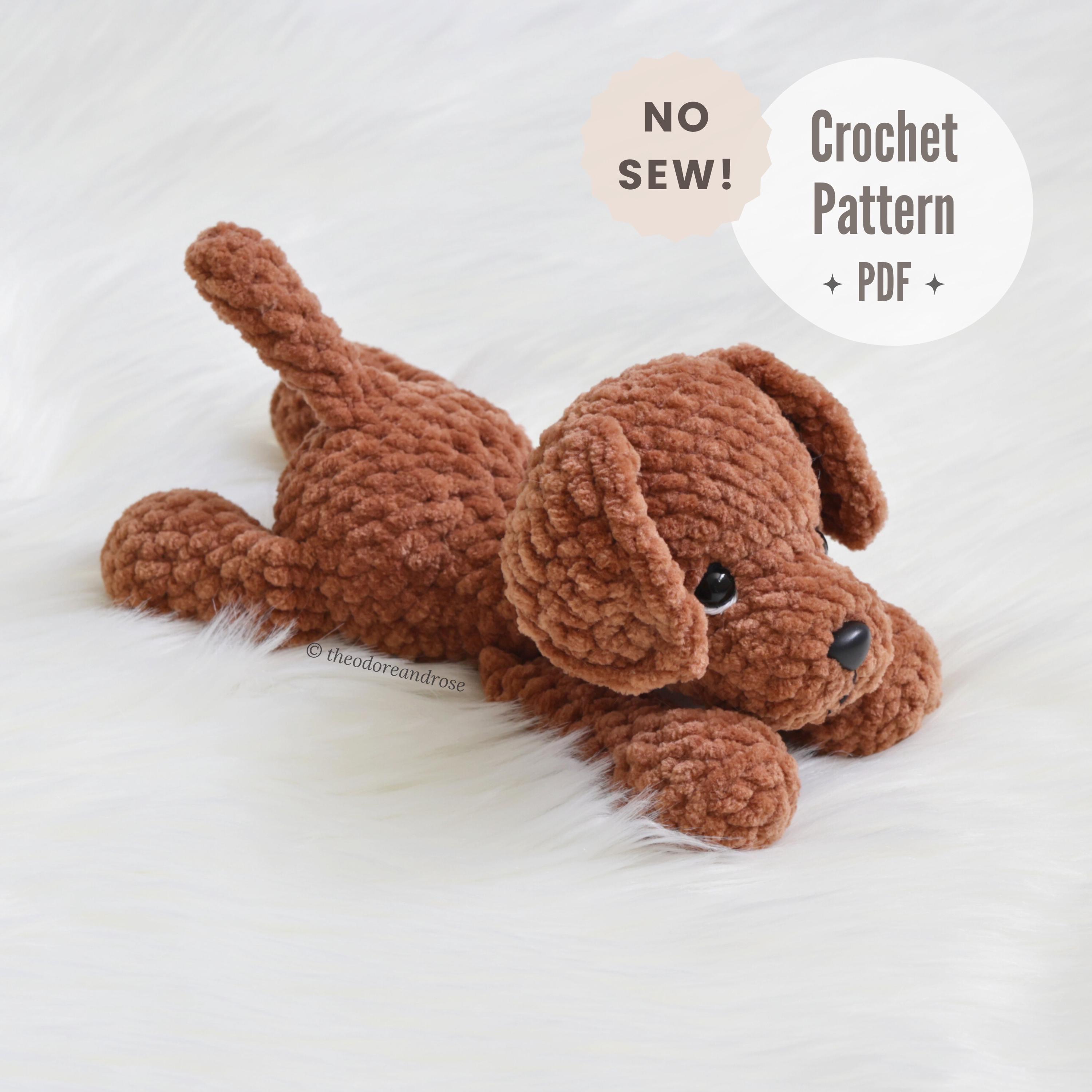 No Sew Plushie Puppy Pattern PDF | Petite Puppy Marley The Labrador Retriever Plushie Crochet Pattern in English