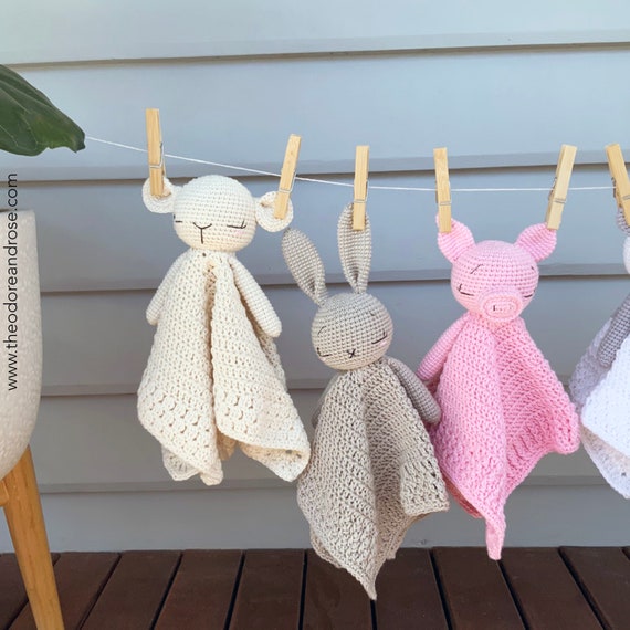 Sleepy Baby Animal Lovey Bundle - Pig, Frog, Bunny, Lamb, Panda - Amigurumi Crochet Pattern (PDF Download) - ENGLISH ONLY