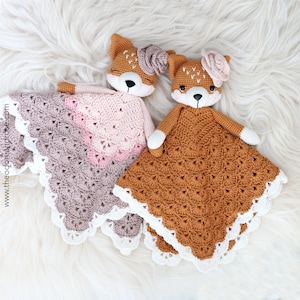 Fox crochet lovey blanket Frankie The Little Fox security blanket Crochet Pattern PDF PATTERN ONLY image 2