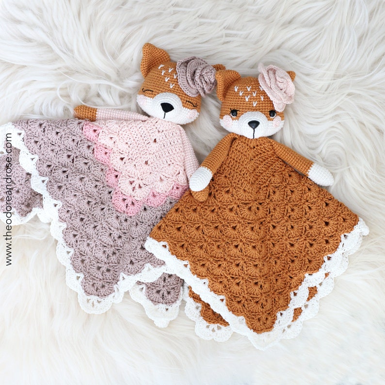 Fox crochet lovey blanket Frankie The Little Fox security blanket Crochet Pattern PDF PATTERN ONLY image 2