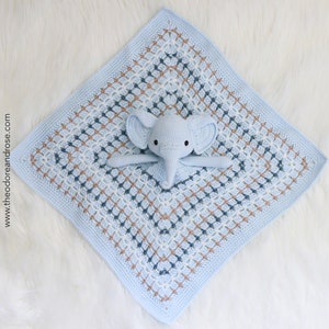 Elephant Crochet Lovey Blanket Edward Elephant Lovey Crochet pattern PDF PATTERN ONLY in English image 9