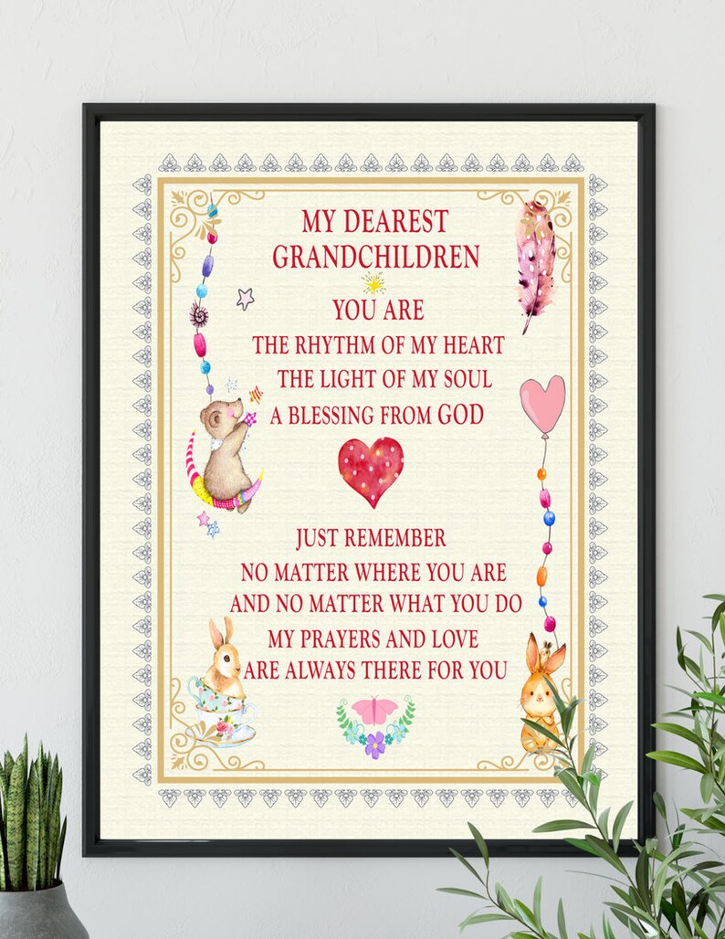 My Dearest Grandchildren Poster Ready To Frame