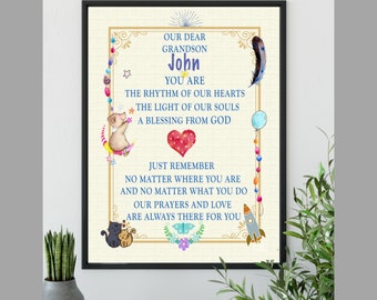 Personalized with your grandson's name, Our Dear Grandson Poster