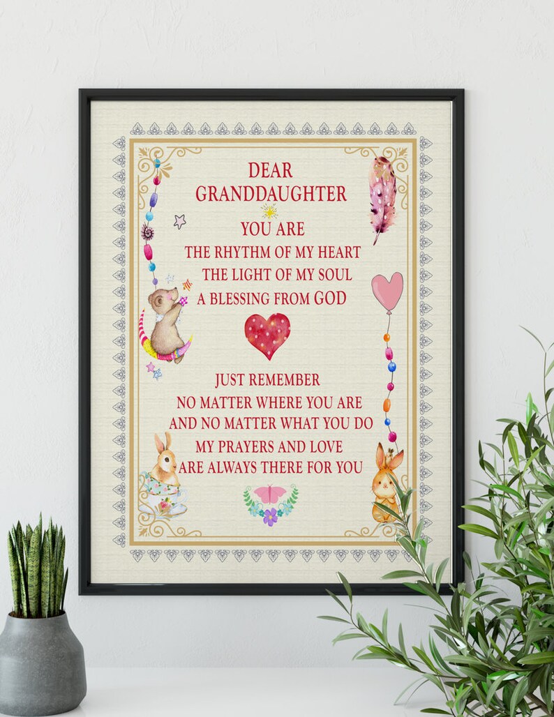 Dear Granddaughter Poster Ready To Frame Image 0