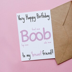 Breast Friends Rude Birthday Card Best Friend Funny Birthday Card Funny Birthday Card You're the Breast Boobies Tits Pun Card image 1