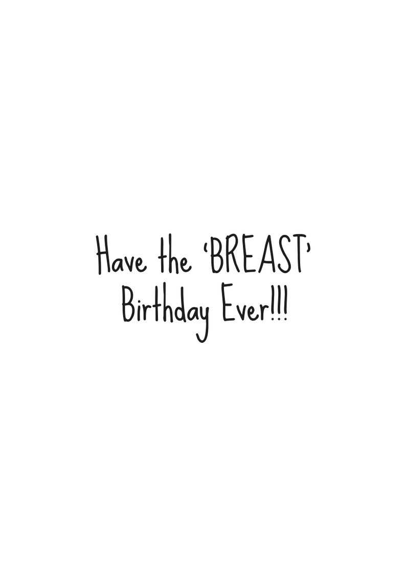 Breast Friends Rude Birthday Card Best Friend Funny Birthday Card Funny Birthday Card You're the Breast Boobies Tits Pun Card image 2