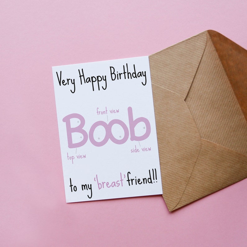 Breast Friends  Rude Birthday Card  Best Friend Funny image 1
