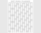 2027 Yearly Planner Printable, Yearly Planning Calendar, Calendar Poster, Digital Calendar, 2027 Calendar, 2027 Planner, Yearly Overview