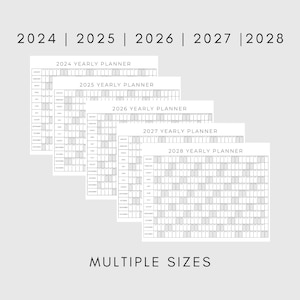 2024 | 2025 | 2026 | 2027 | 2028 Year Planner Printable | Yearly Planning Calendar | Calendar Poster |Digital Calendar | Calendar | Planner