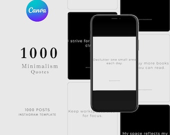 1000 Instagram Quote Template Canva, Social Media Quotes, Instagram Motivational Post Templates, Inspirational Minimalist Story Quote Pack