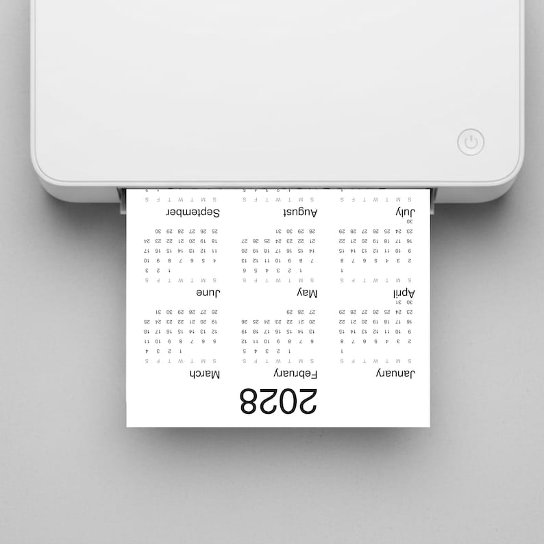 2028 Year at a Glance Calendar Printable | Full Year One Page | A4, A3 ...