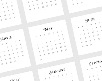 Mini calendario 2026, piccolo calendario 2026 stampabile, calendario minimalista 2026, calendario quadrato 3 x 3 pollici, calendario tascabile 2026, calendario da scrivania fai da te