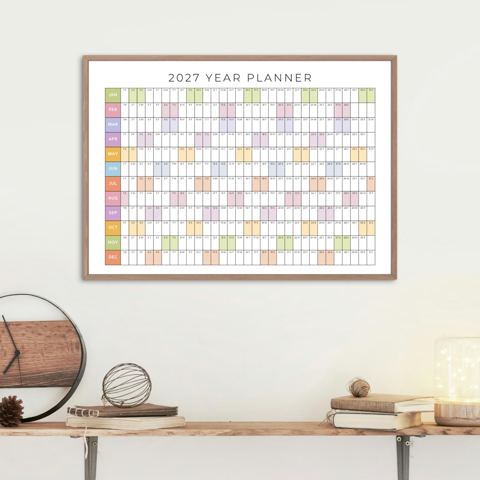 2027 Printable Year Planner | Large Wall Calendar 2027 | Yearly Wall ...