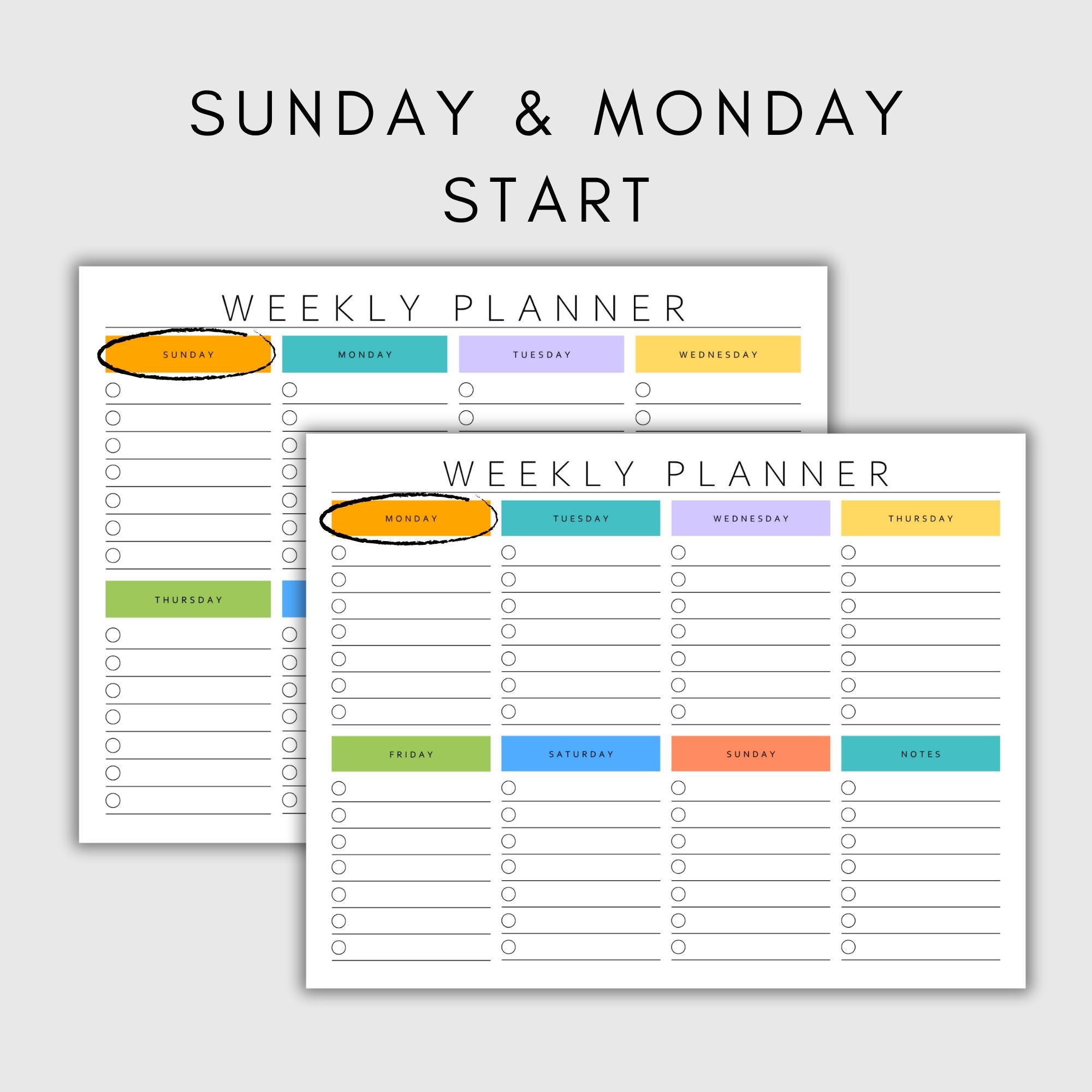 ADHD Weekly Planner Printable, Weekly Schedule for Kids, Family to Do ...