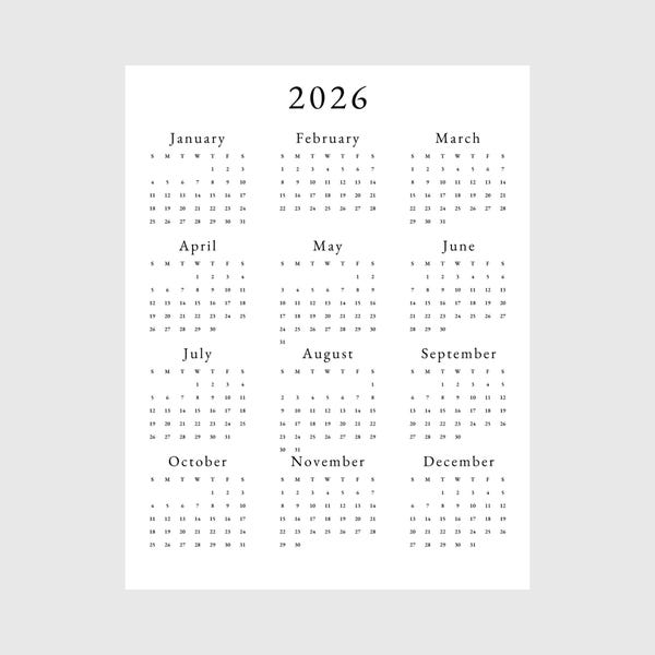 2026 Wall Calendar Etsy 2026 Wall Calendar Etsy