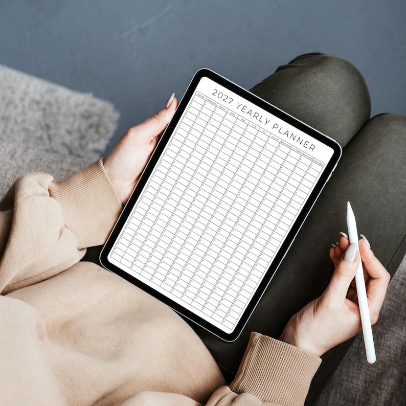 2027 Yearly Planner Printable, Yearly Planning Calendar, Calendar Poster, Digital Calendar, 2027 Calendar, 2027 Planner, Yearly Overview image 5