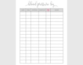 Blood Pressure Log Printable - Instant Download, Medical Tracker, Blood Pressure Tracker, Blood Pressure Chart PDF, Printer Friendly Sheet
