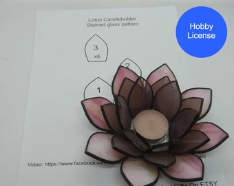 Stained Glass Lotus Candleholder Pattern: Zen Decor (PDF Pattern)