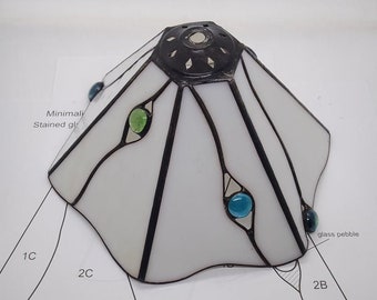 Minimal Design Stained Glass Lamp Shade Pattern Tiffany Lamp Etsy