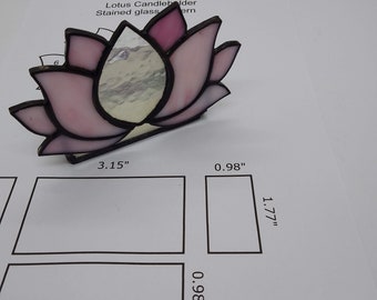 DIY Lotus Flower Candleholder: Stained Glass PDF Pattern