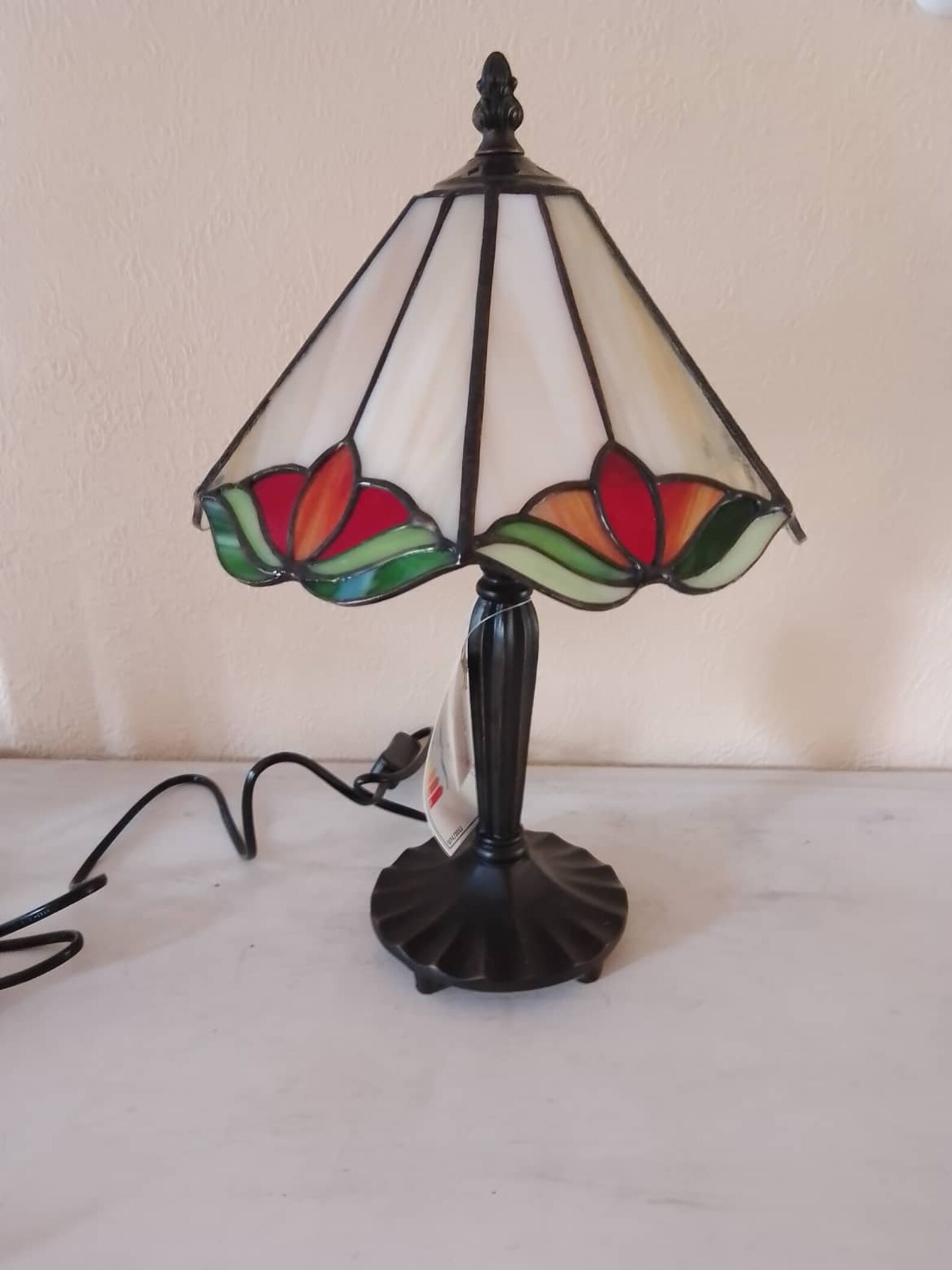 Stained Glass Lamp With Tulip, Stain Glass Lampe Shade Pattern, Tiffany