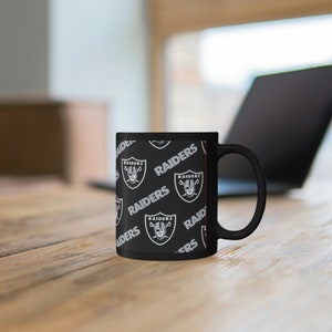  Rico Industries NFL Football Las Vegas Raiders Black  Personalized 16 oz Team Color Laser Engraved Speckled Ceramic Coffee Mug :  Sports & Outdoors