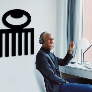 Duafe Adinkra Symbol: Afro Pick Comb Wooden Wall Decor