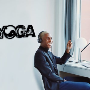 Signe du yoga : oeuvre d&#39;art murale ombre 3D, décoration de studio