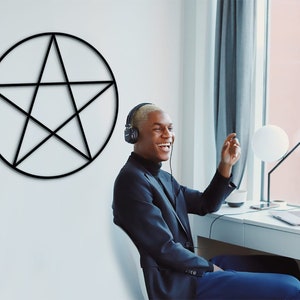 Pentagram Wall Decor: Sacred Geometry Wood Art