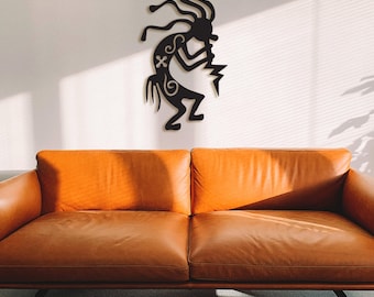 Déco murale en bois joueur de flûte Kokopelli : décoration sud-ouest